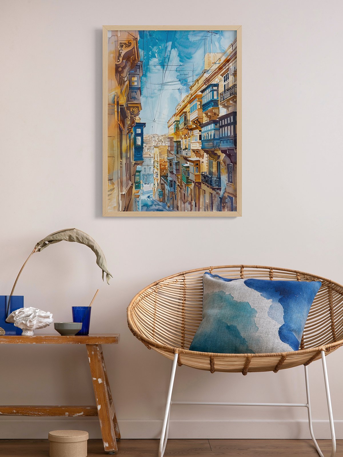 Valletta's Calle Encanto: A Vivo Acuarela Reverie Style D - Imagen 2