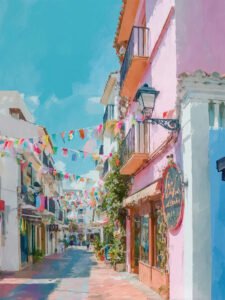 Vibrant Bunting Lanes, Echoes of Viejo Days