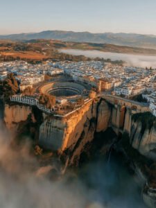 Mañana Mist Over the Cliffside White Pueblo