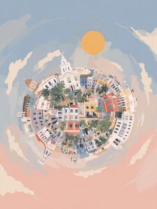 Pueblo Curativo Abrazado por el Sol Cálido