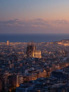 Atardecer de la Sagrada Familia