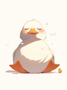 ‌El momento dulce del pato adorable