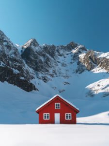 La Cabaña Roja en la Nieve