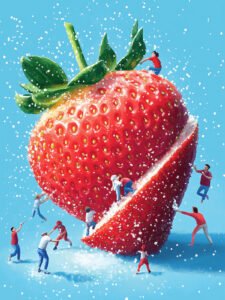La fiesta de una fresa