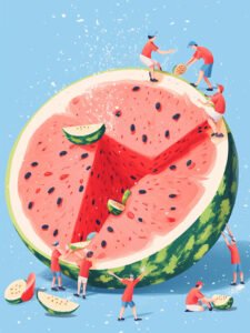 Una fiesta de verano dentro de la sandía