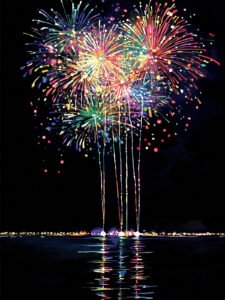 Noche de Hermosos Fuegos Artificiales