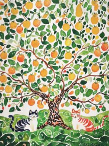 ‌Naranjo con Dos Gatos · Momentos de Ocio