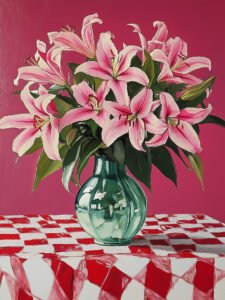 ‌El florecimiento magnífico de los lirios rosados