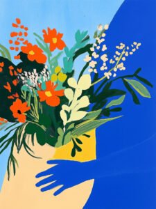 ‌Un bonito ramo en la mano