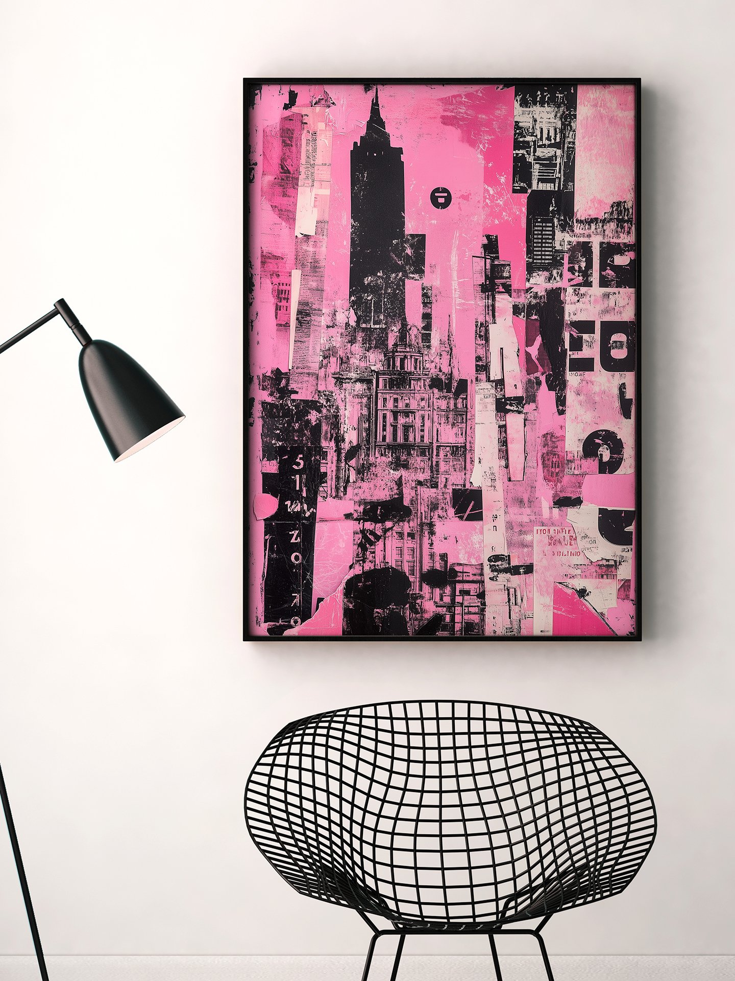 Impresión urbana en tonos rosados - Imagen 2