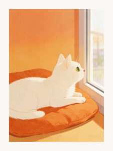 Gato Tranquilo Junto a la Ventana