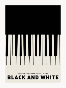 Teclas de Piano en Blanco y Negro