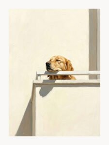 Golden Retriever en Balcón