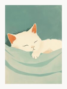 Gatito Perezoso en la Cama