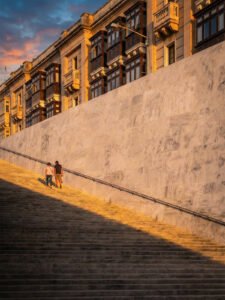 Escaleras de La Valleta al Atardecer